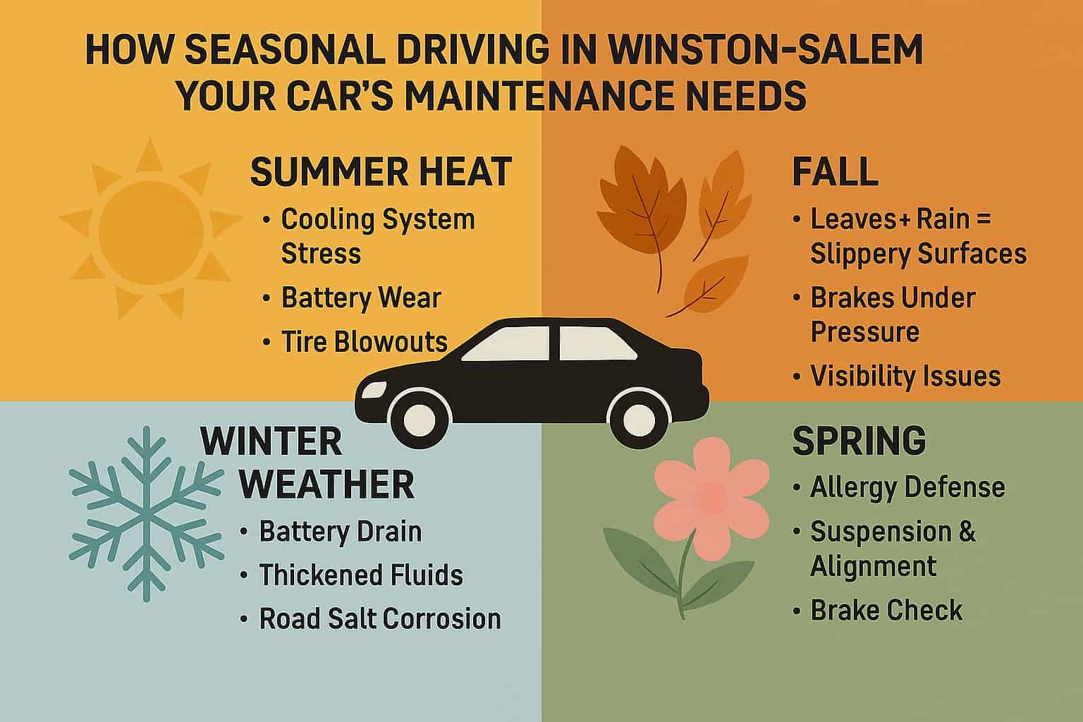 How Seasonal Driving in Winston-Salem Affects Your Car’s Maintenance Needs